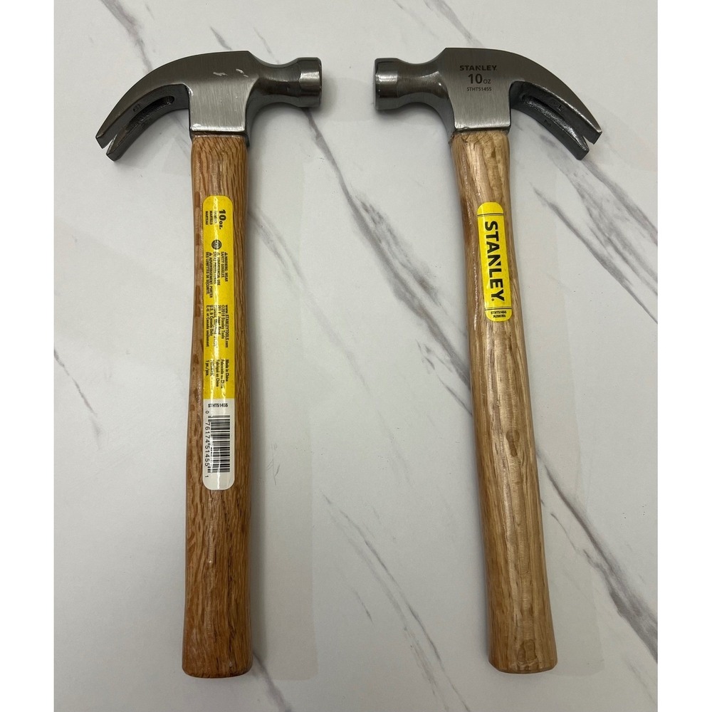 Stanley 10oz Wood Handle Curved Claw Hammer‎ STHT51455 Forged Steel Smooth Face
